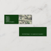 お金またはビジネスプロフィールカード スキニー名刺 (正面/裏面)