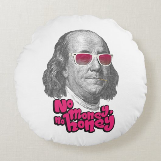 お金も蜂蜜も ラウンドクッション (正面)