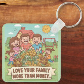 お金よりも家族を愛しなさい キーホルダー (裏面)