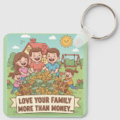 お金よりも家族を愛しなさい キーホルダー (裏面)