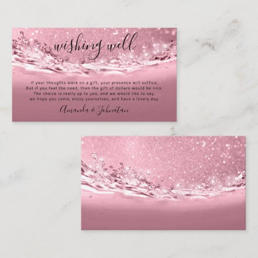 お金をピンク結婚色で寄付して欲しい 名刺 (正面/裏面)