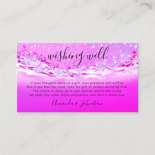 お金をピンク結婚色で寄付して欲しい 名刺 (正面)