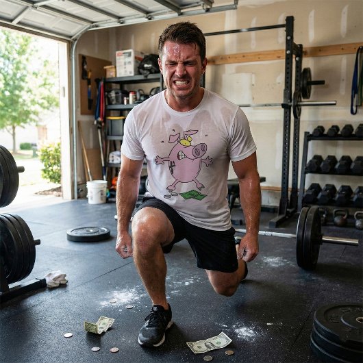 お金を使った豚 Tシャツ