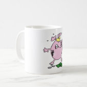 お金を失う面白いキャラクターの貯金箱 コーヒーマグカップ (正面左)