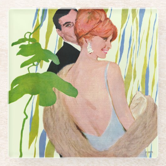 お金を思い浮かべる ガラスコースター (正面)