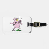 お金を持った豚 ラゲッジタグ (正面横)