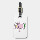 お金を持った豚 ラゲッジタグ (正面縦)