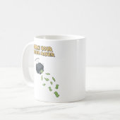 お金を握る コーヒーマグカップ (正面左)