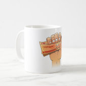 お金を握る コーヒーマグカップ (正面左)