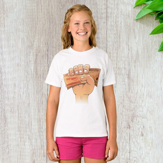 お金を握る Tシャツ