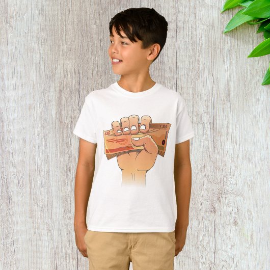 お金を握る Tシャツ