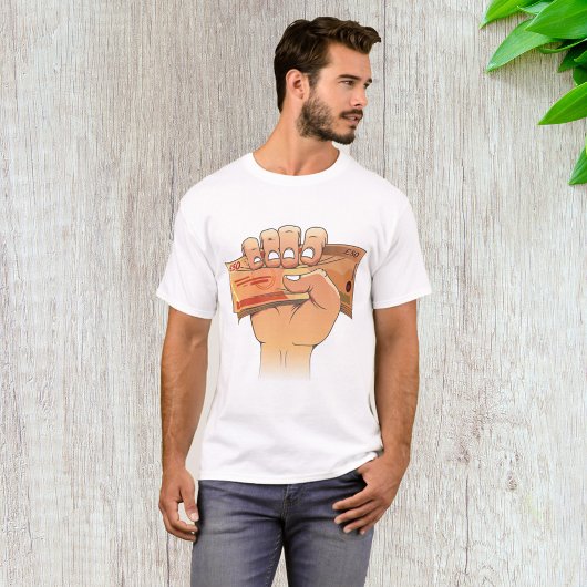 お金を握る Tシャツ