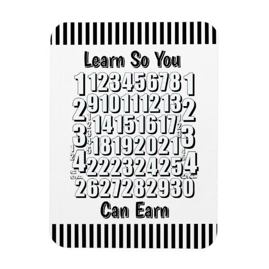 お金を稼ぐための学習 数字 冷蔵庫 マグネット (縦)