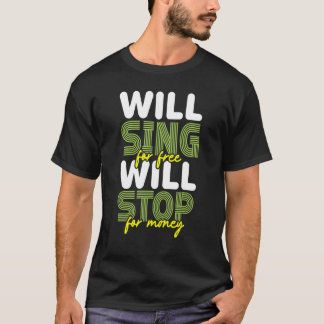 お金シンガーのカラストップに無料で歌う Tシャツ