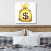 お金バッグ – 絵文字 キャンバスプリント (インサイチュ (寝室))