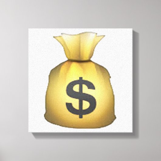 お金バッグ – 絵文字 キャンバスプリント (正面)