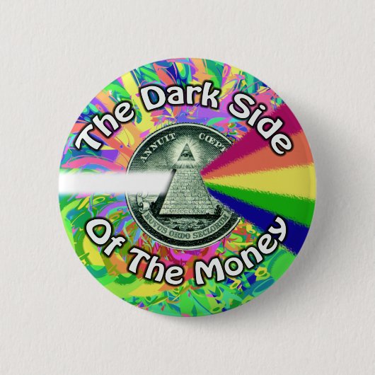 お金ボタンの暗黒面 缶バッジ (正面)