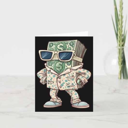 お金好きのためのカジュアルな睡眠時ウェアコスチューム カード (正面)