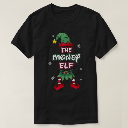 お金小妖精や小人クリスマスパジャマpjs一致ファミリーgr tシャツ (デザイン正面)