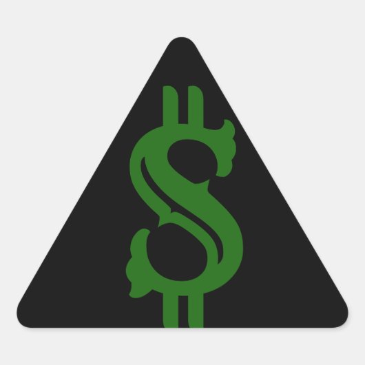 お金懸命帽子ステッカー 三角形シール (正面)