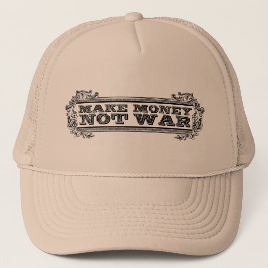 お金戦争のトラック運転手の帽子ではなくをもうけて下さい キャップ (正面)