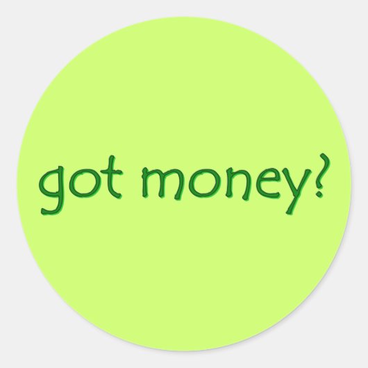 お金持ってる？ステッカー ラウンドシール (正面)