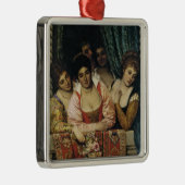 お金持イタリアンちの女性がバルコニーに メタルオーナメント (右)