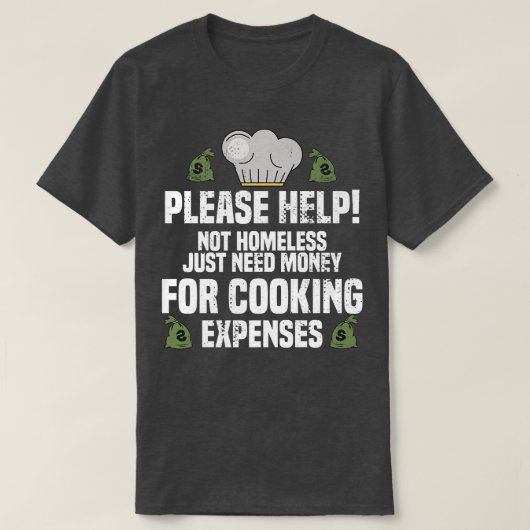 お金救済が必要な料理エペCo Tシャツ (デザイン正面)