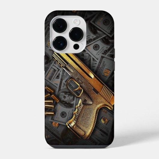 お金発射ガン iPhoneケース (裏面)