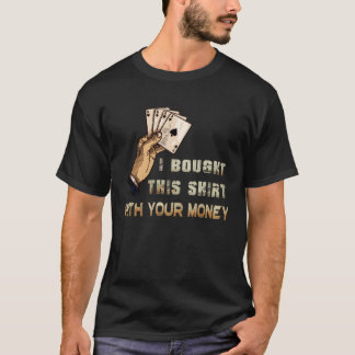お金買のトランプのポーカートランプと一緒に Tシャツ