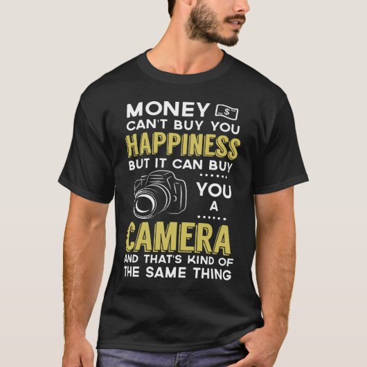 お金買は幸せ買だ Tシャツ (正面)