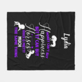 お金買は紫パーソナライズされた フリースブランケット (正面(横))