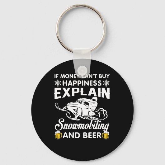 お金買幸福スノーモービルビール キーホルダー (正面)