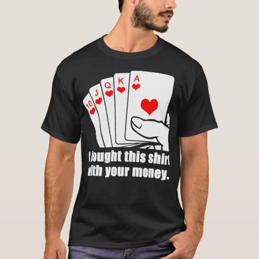 お金買Teeトランプのポーカーで Tシャツ (正面)