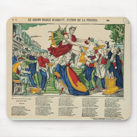 お金1860年の鬼の風刺漫画 マウスパッド (正面)