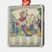 お金1860年の鬼の風刺漫画 メタルオーナメント (左)