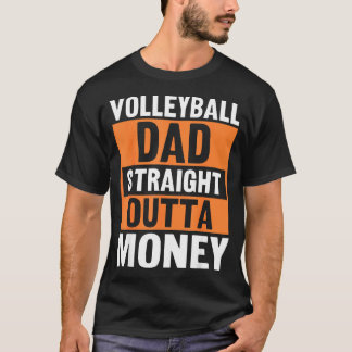 「お金」から直行のバレーボールおやじ ユーモアTシャツ パパ Tシャツ
