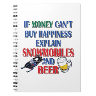 お金+ビール+スノーモービル ノートブック