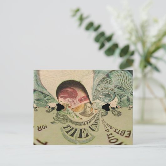 お金 ポストカード (スタンド正面)