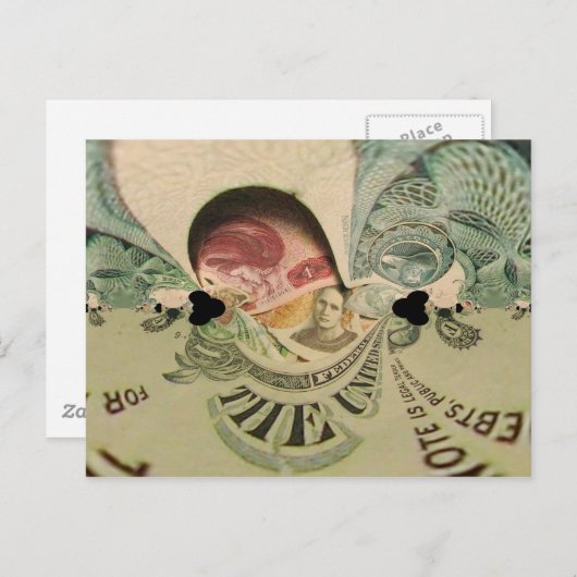 お金 ポストカード (正面/裏面)