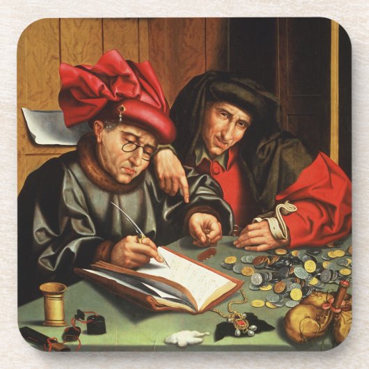 お金Lenders (カシのパネルの油) コースター (正面)