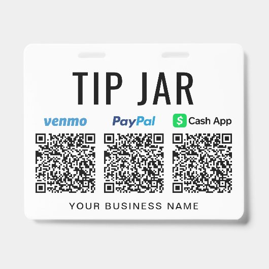 お釣り入れ Venmo PayPal CashApp QRコード 受け取り バッジ (裏面)