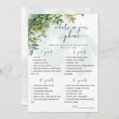 お電話に何が入っている？ベイビーシャワーゲーム 招待状 (正面/裏面)