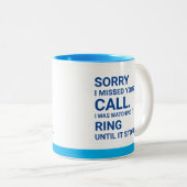 お電話恋しく思すまない。それを見てリングや輪。電話 ツートーンマグカップ (正面右)