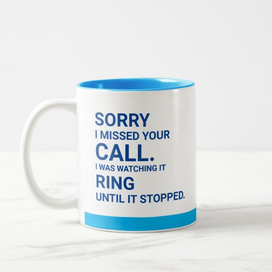 お電話恋しく思すまない。それを見てリングや輪。電話 ツートーンマグカップ (左)