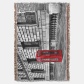 お電話 – ロンドンレッド電話ボックス毛布 スローブランケット (正面縦)