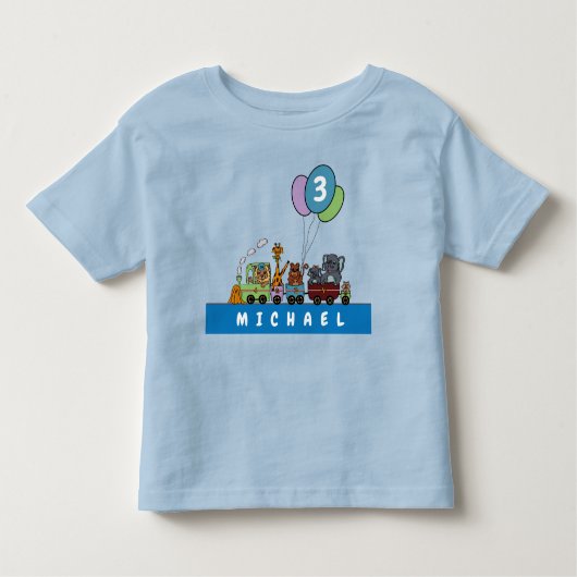 お預かり可能な幼児誕生日Tシャツ小さな列車 トドラーTシャツ (正面)