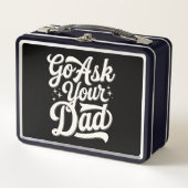 お頼前のパパお母さんの日おもしろいのヴィンテージへ行け メタルランチボックス (正面)