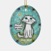 お頼前は猫が縮まる セラミックオーナメント (右)
