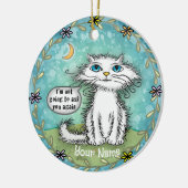 お頼前は猫が縮まる セラミックオーナメント (左)